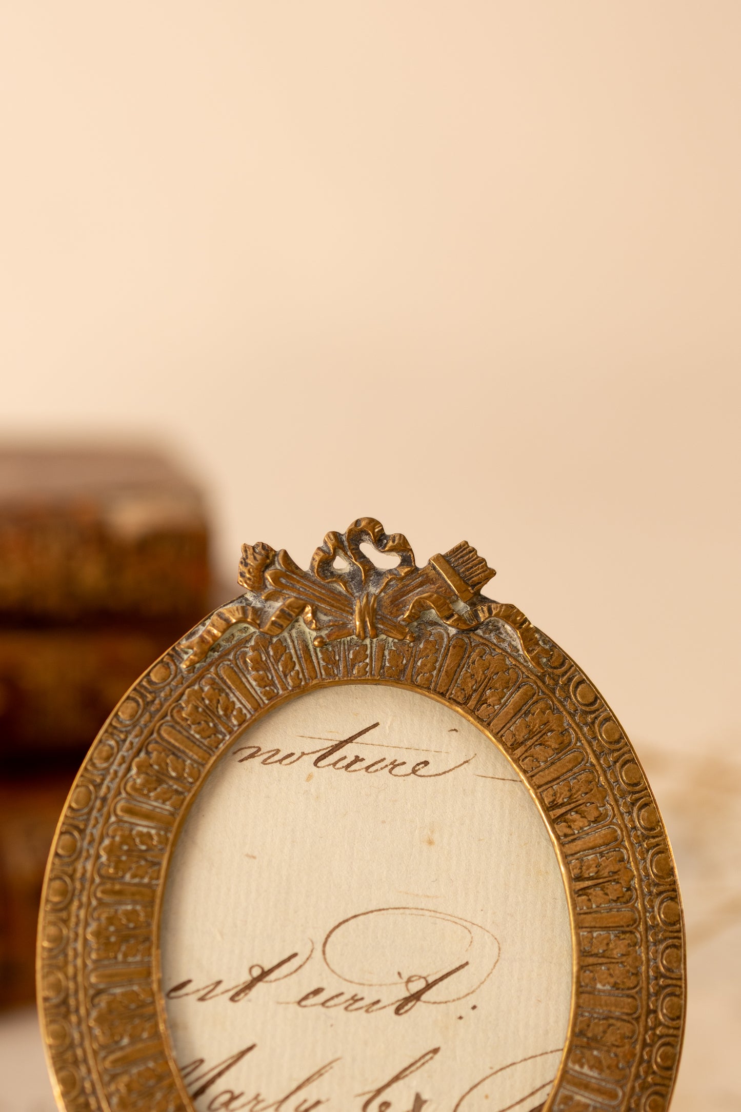 French Brass Oval Picture Frame