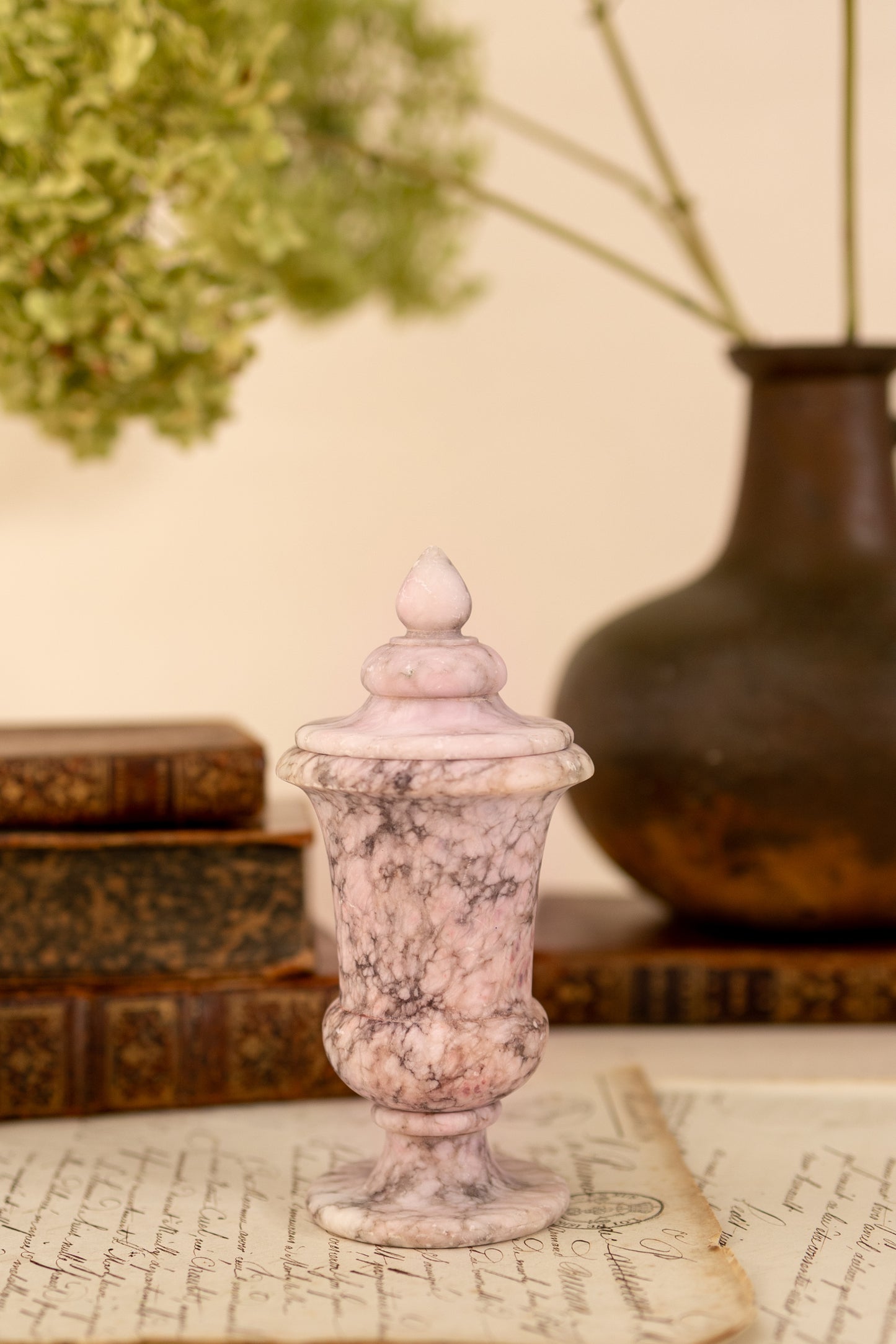 Pink & Purple Alabaster Lidded Jar