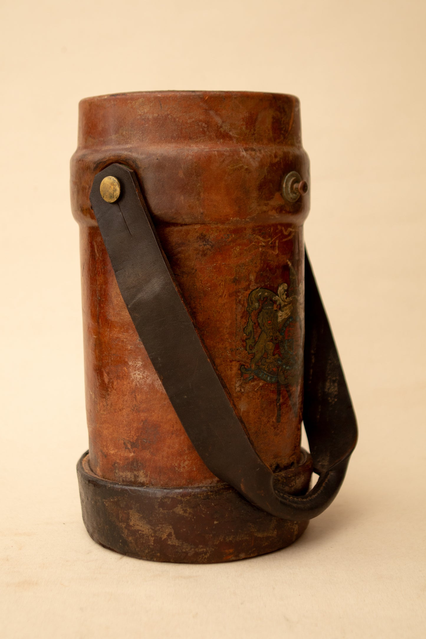 Leather Wrapped British Military Cordite Carrier