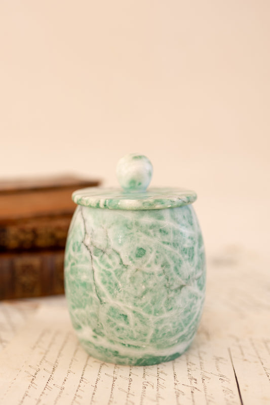 Green Alabaster Lidded Jar