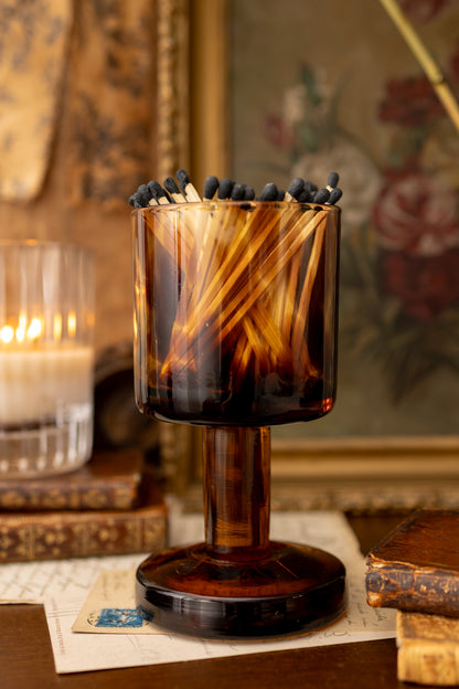 Hand Blown Tortoise Glass Pedestal Vessel