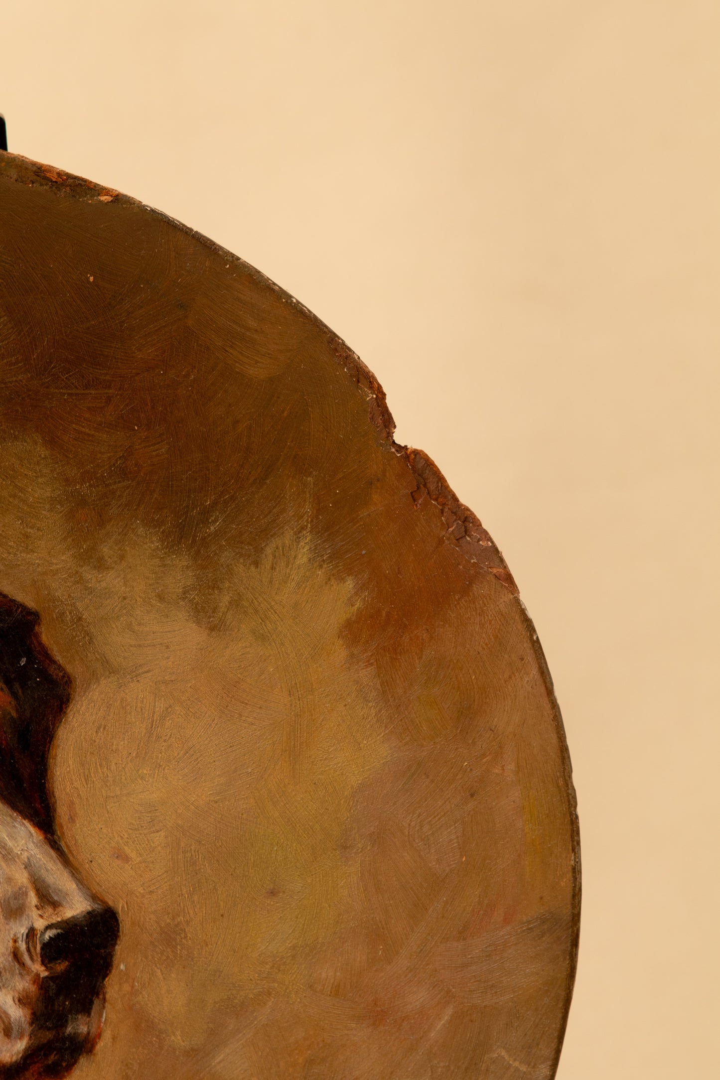 Dog Portrait Oil on Concave Board