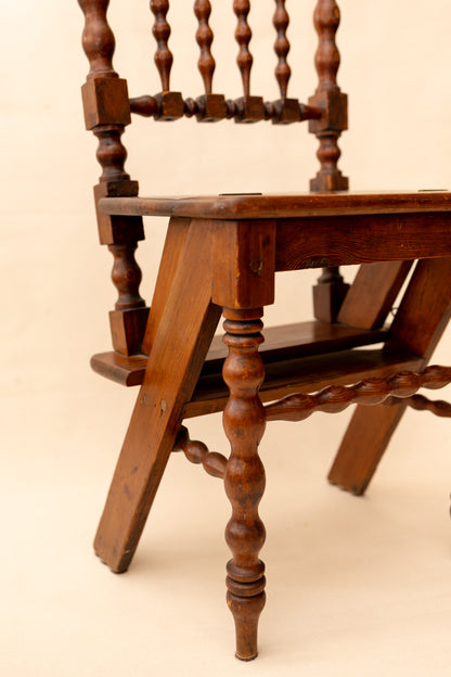 Antique Metamorphic Library Chair