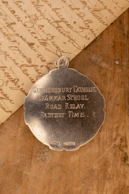 Sterling Silver School Athletic Medal Fob