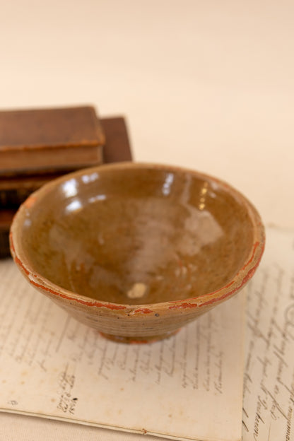 Green Glaze Studio Pottery Bowl