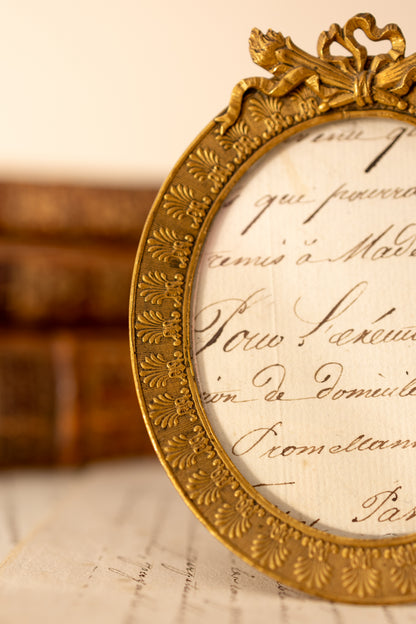 French Brass Oval Frame