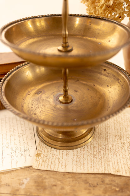 Three Tiered Brass Serving Tray