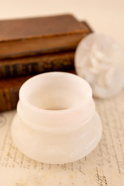 Floral Lidded Alabaster Jar