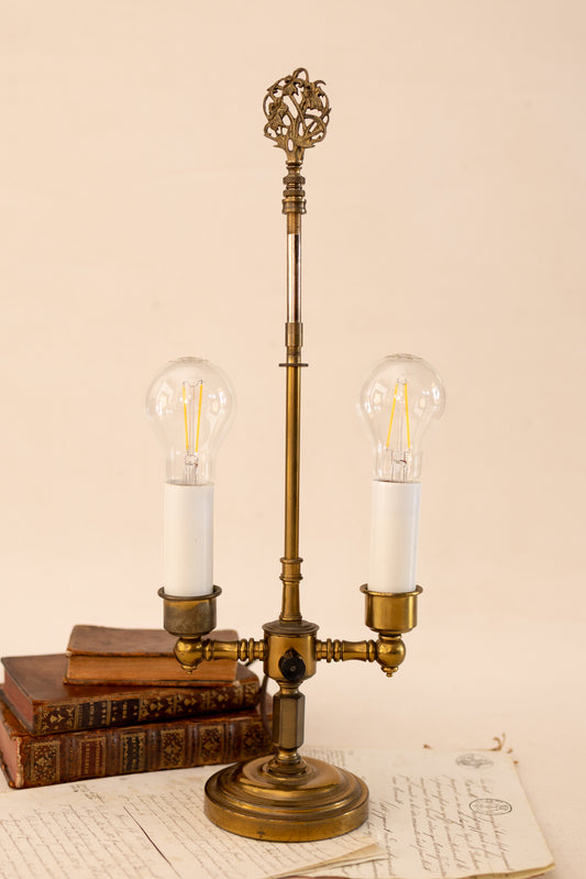Antique Brass Double-Arm Table Lamp