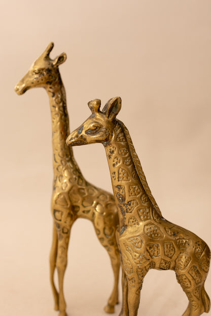 Pair of Brass Giraffes