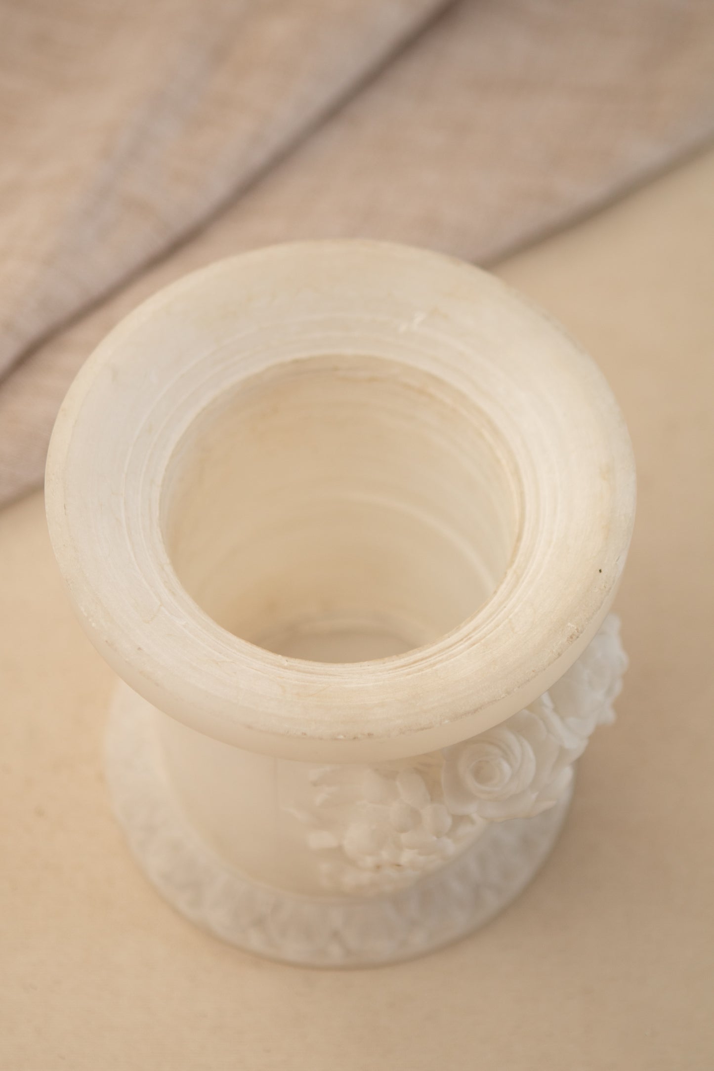 Carved Alabaster Pedestal
