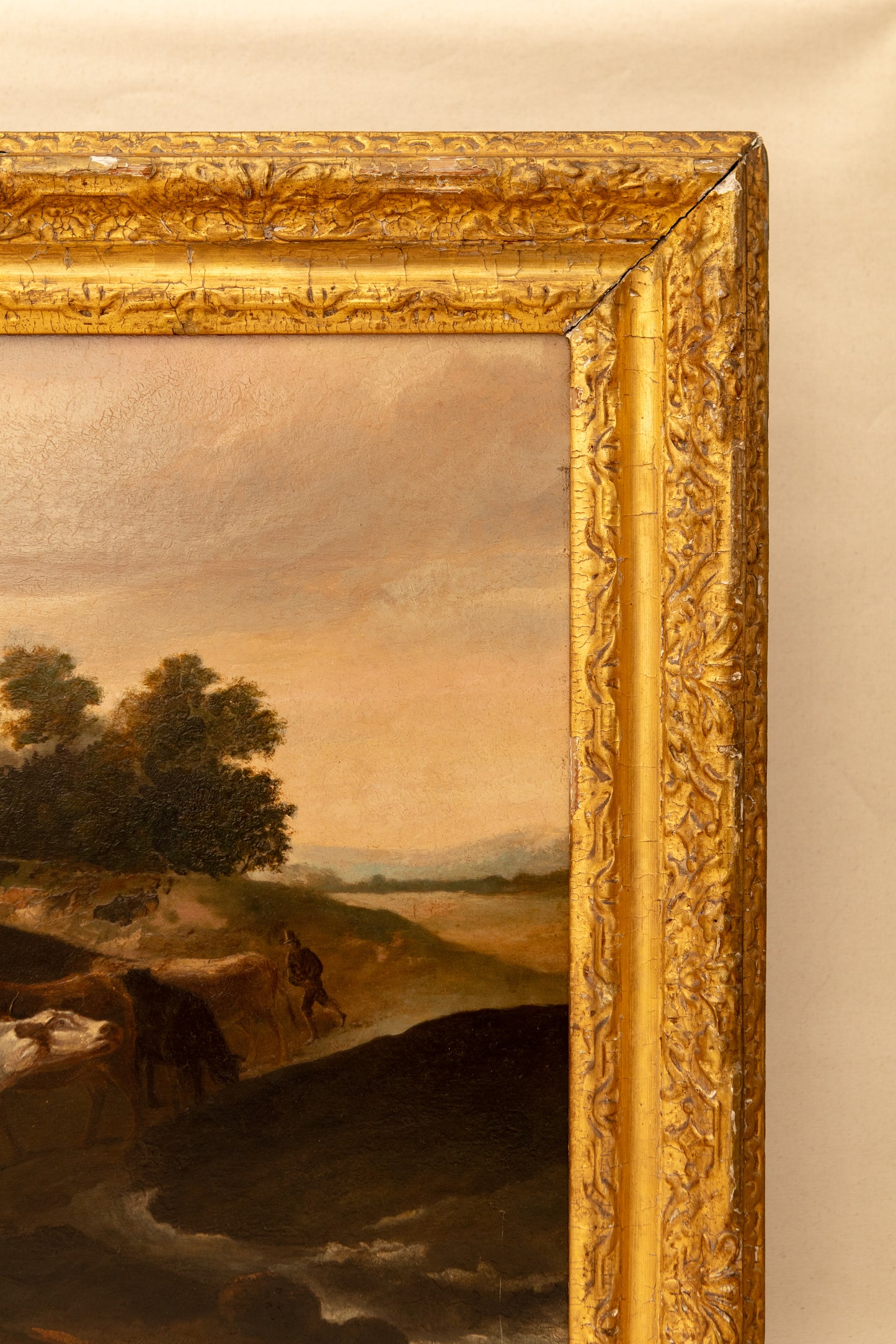 Oil on Board Landscape with Cattle