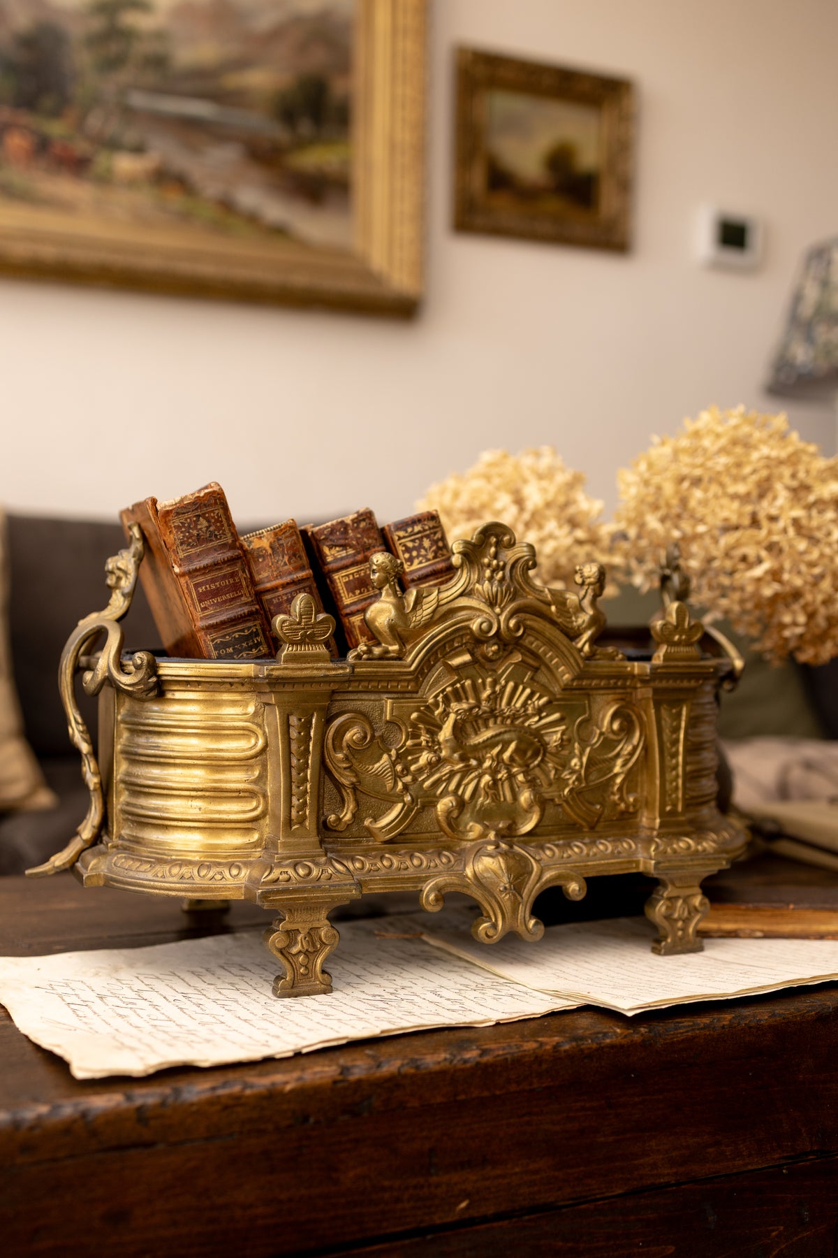 Antique French Gilt Brass Jardinière