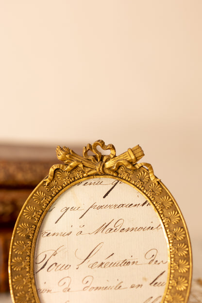 French Brass Oval Frame