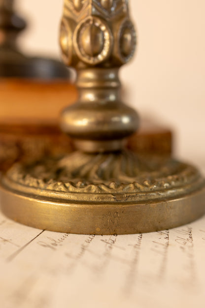 Pair of Italian Brass Candlestick Holders