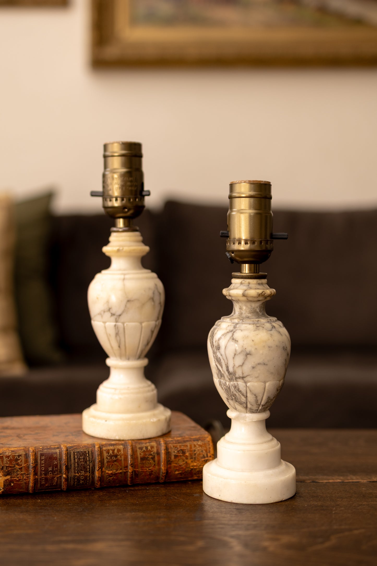Pair of Mini Alabaster Lamps