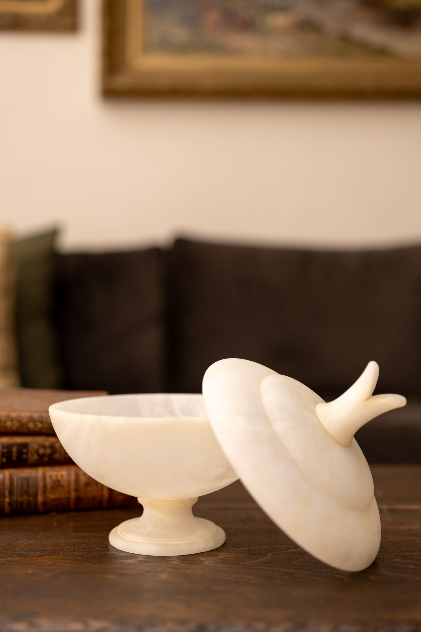Lidded Alabaster Dish