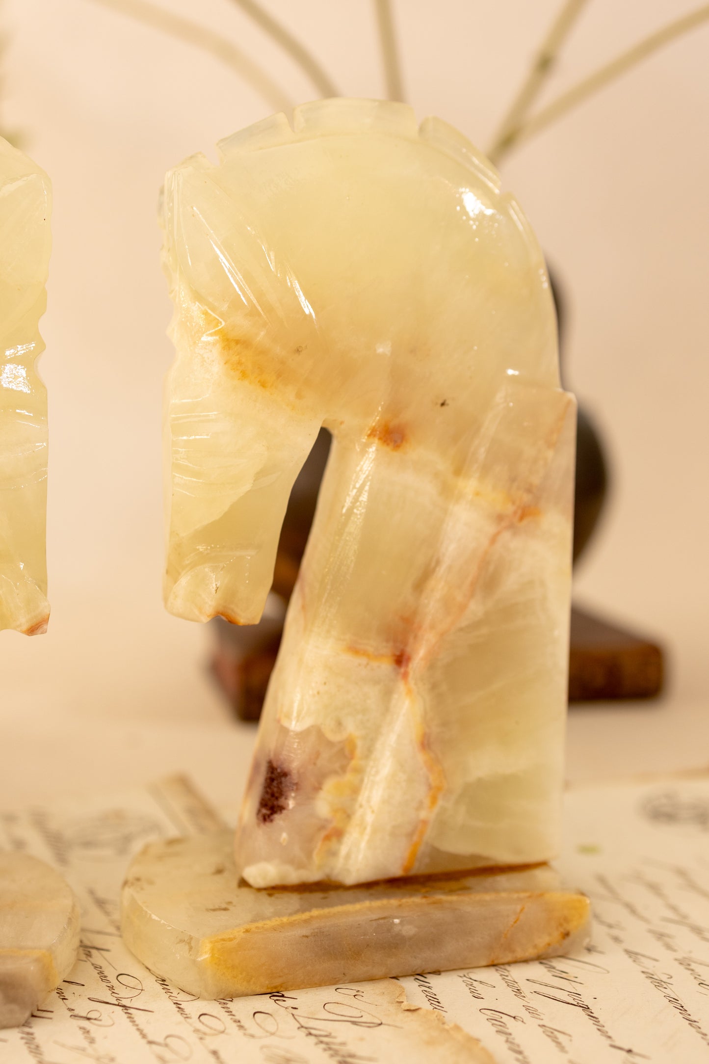 Green Onyx Horse Bookends
