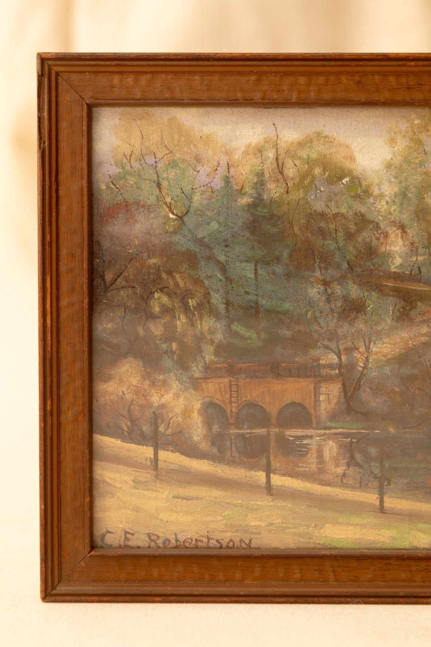 Framed Antique Oil Landscape