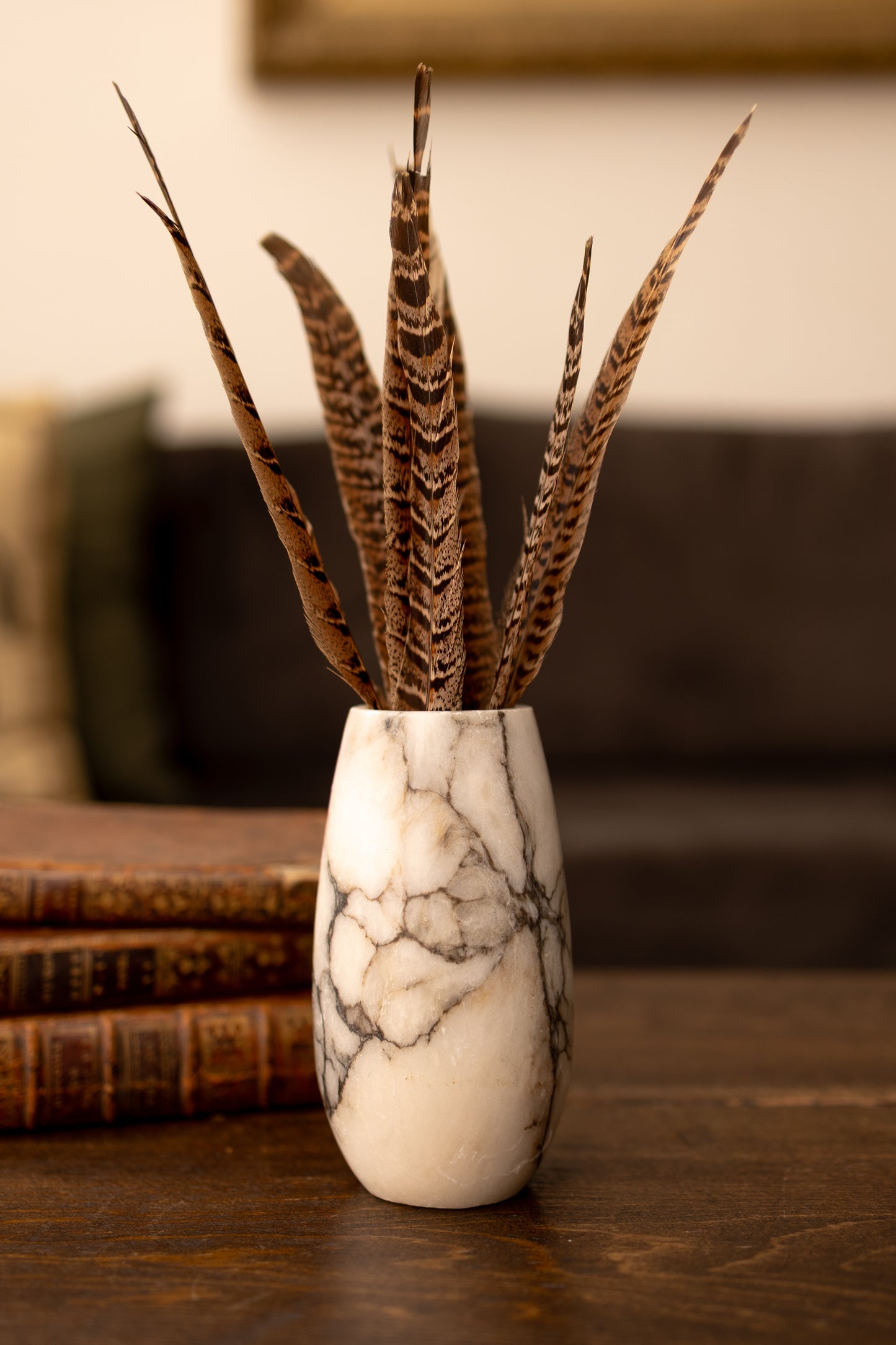 Heavily Veined Alabaster Vase