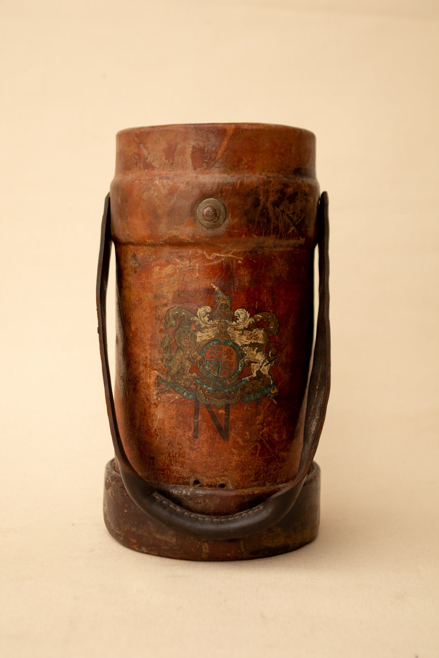 Leather Wrapped British Military Cordite Carrier