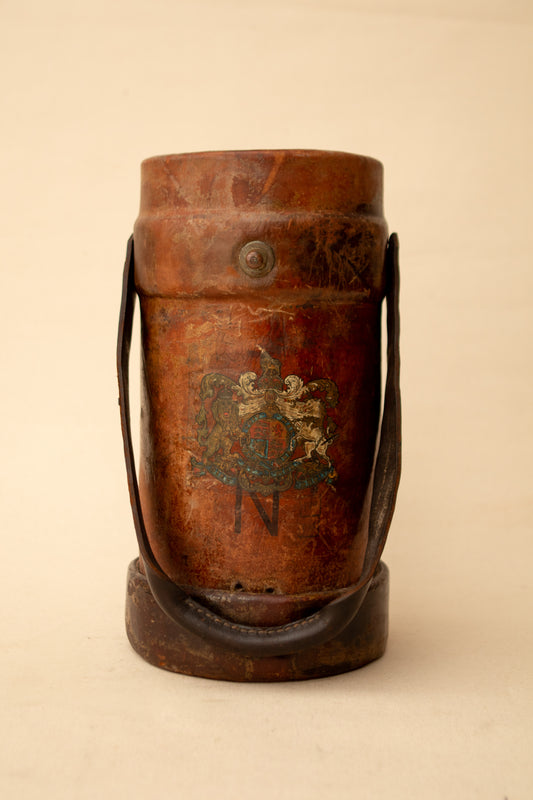 Leather Wrapped British Military Cordite Carrier