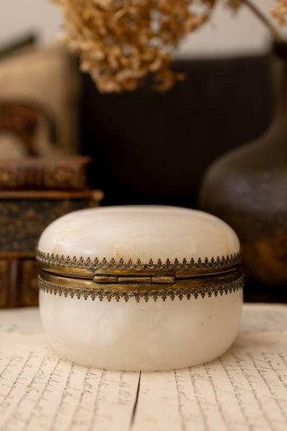 Round Alabaster Box