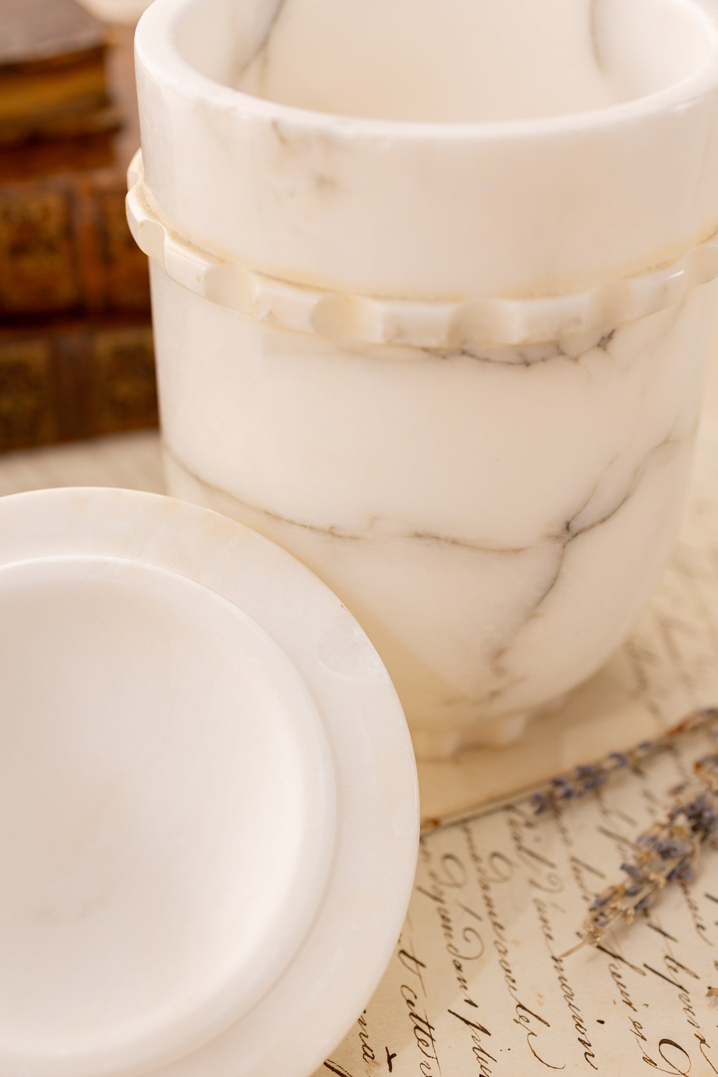 Alabaster Vanity Set with Tray