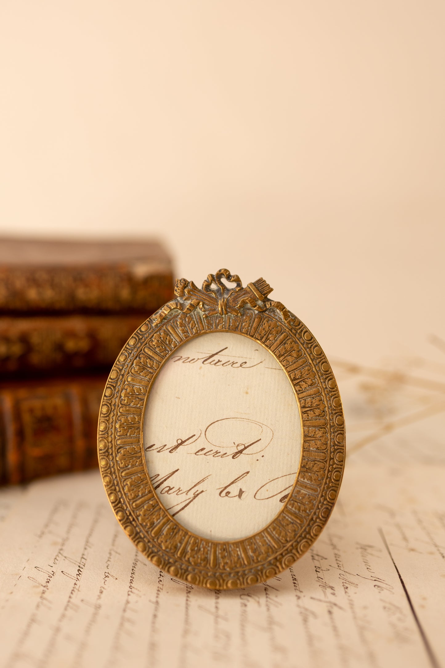French Brass Oval Picture Frame