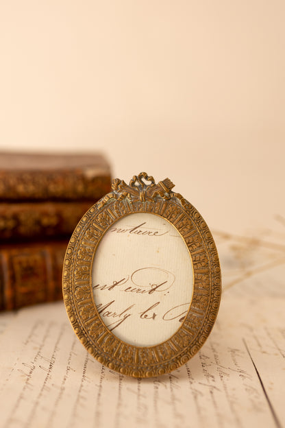 French Brass Oval Picture Frame