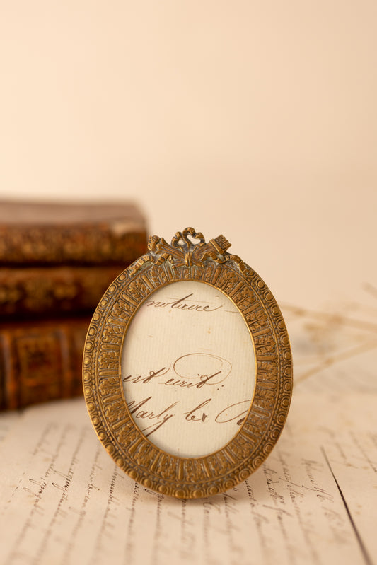 French Brass Oval Picture Frame