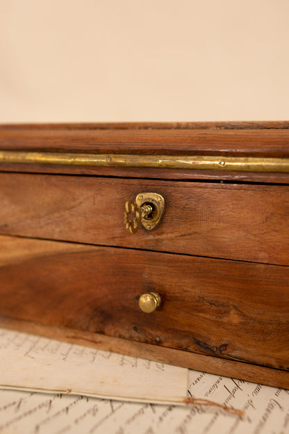 Antique Pencil Box W/ Working Key