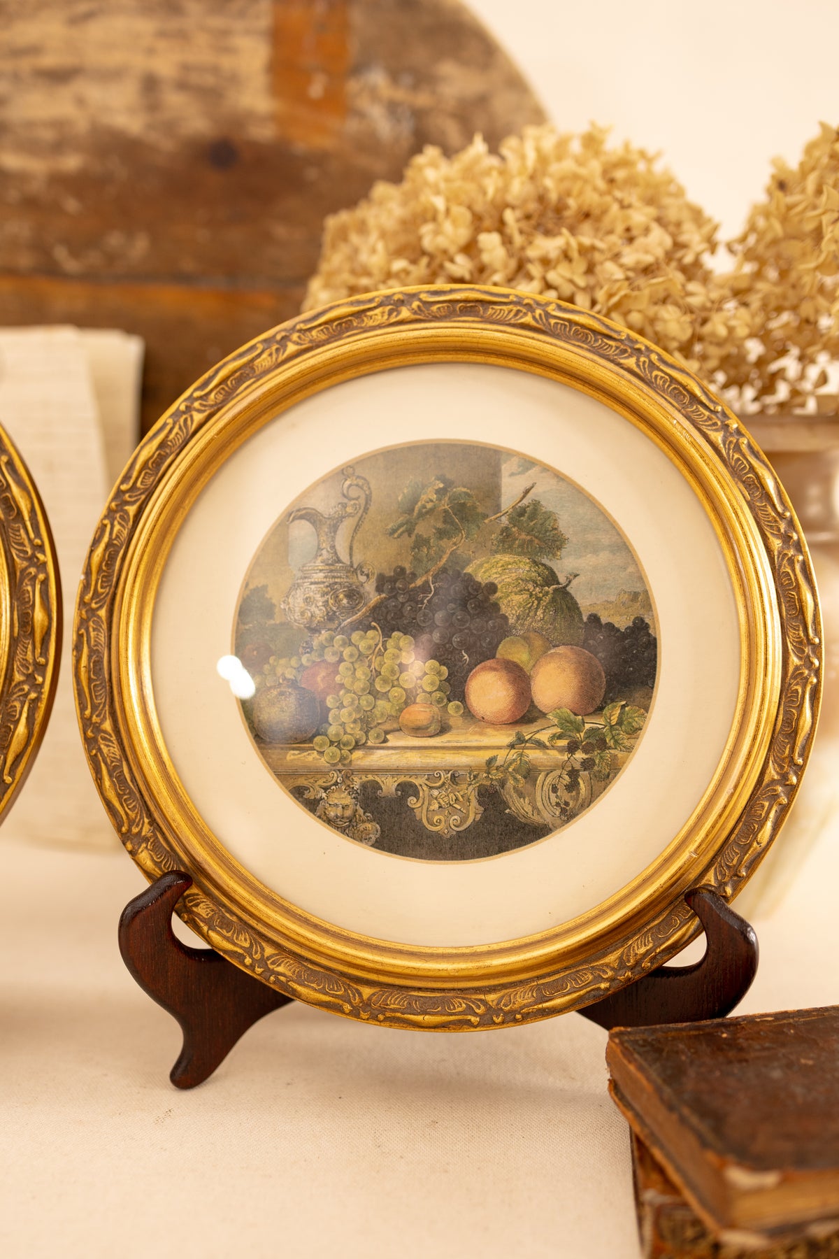Pair of Round Still Life Engravings