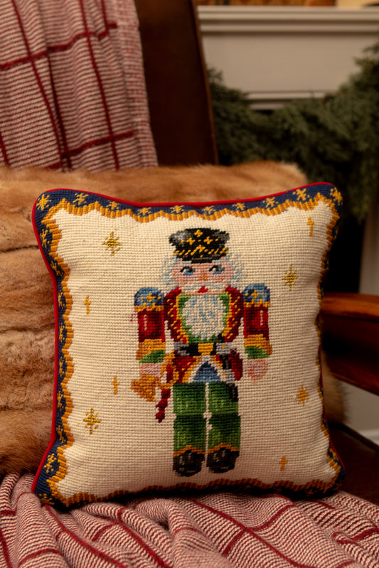 Large NeedlePoint Nutcracker Pillow
