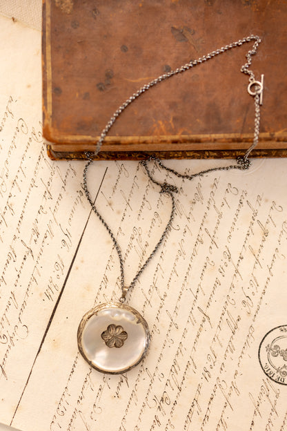 Mother of Pearl Medallion Necklace
