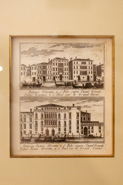 Set of Six Framed Venetian Architectural Engravings