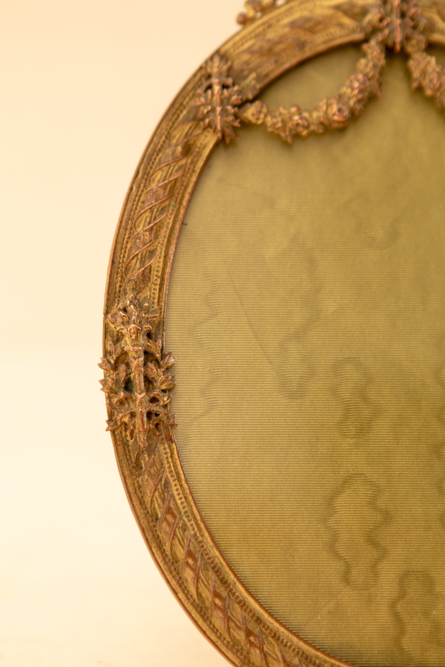 Antique French Bronze Oval Frame