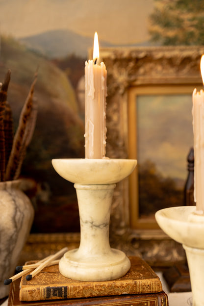 Pair of Alabaster Candlesticks