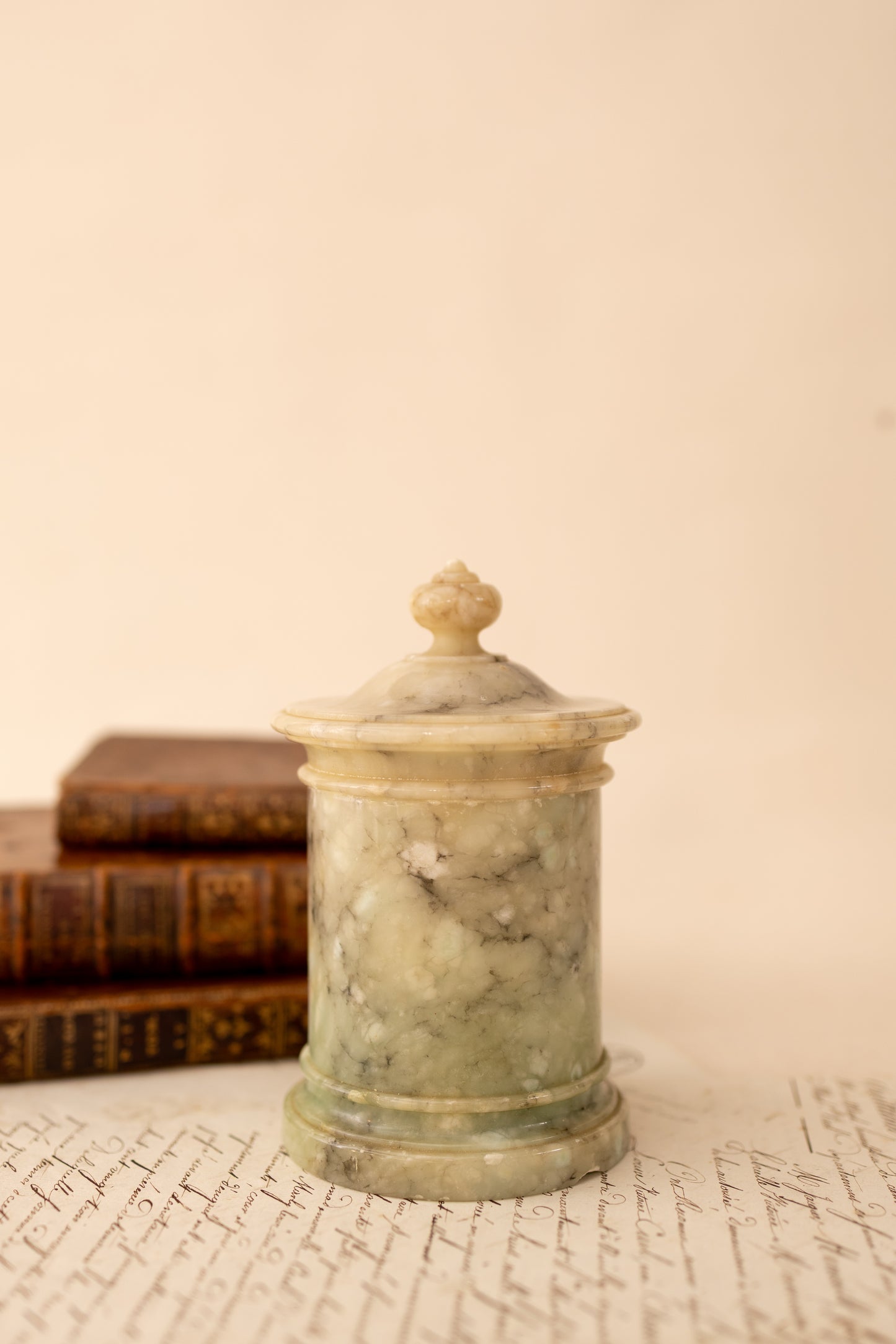 Alabaster Lidded Canister
