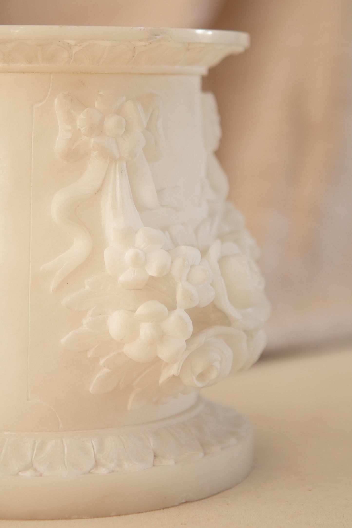 Carved Alabaster Pedestal