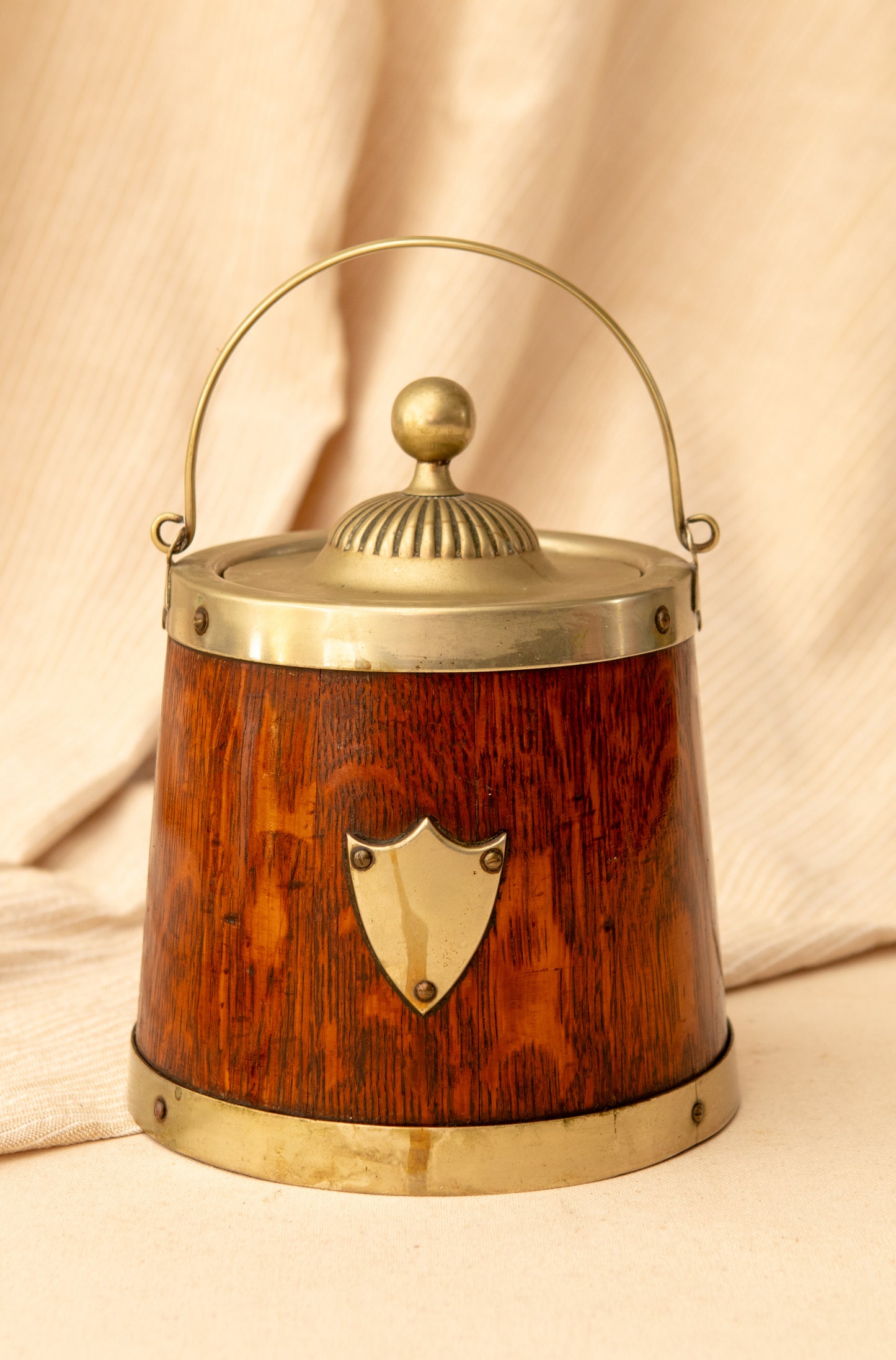 English Oak Biscuit Barrel