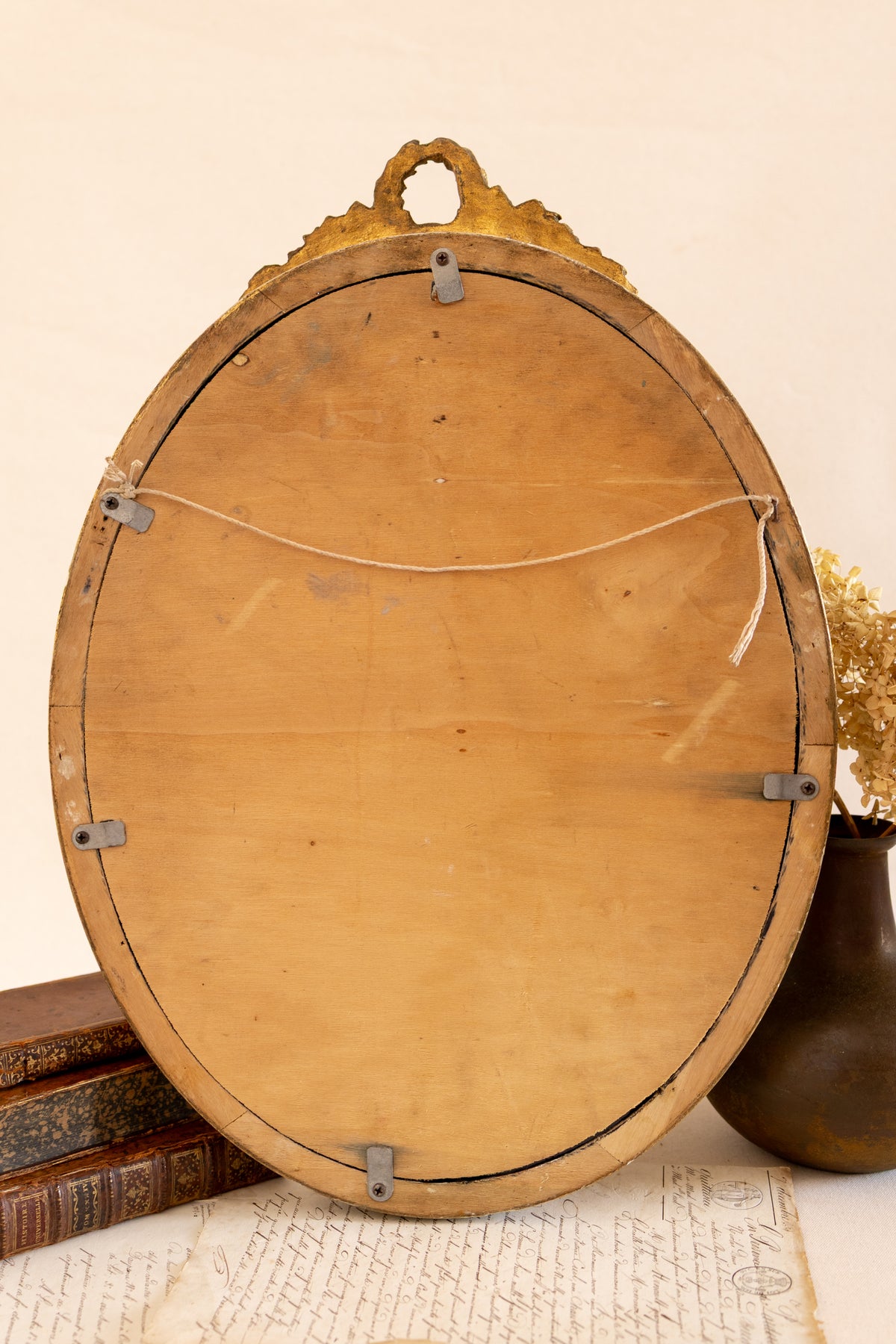 Antique French Gilt Oval Mirror