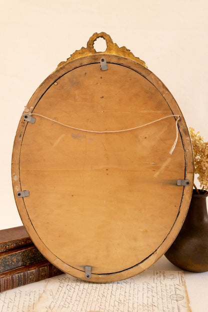 Antique French Gilt Oval Mirror