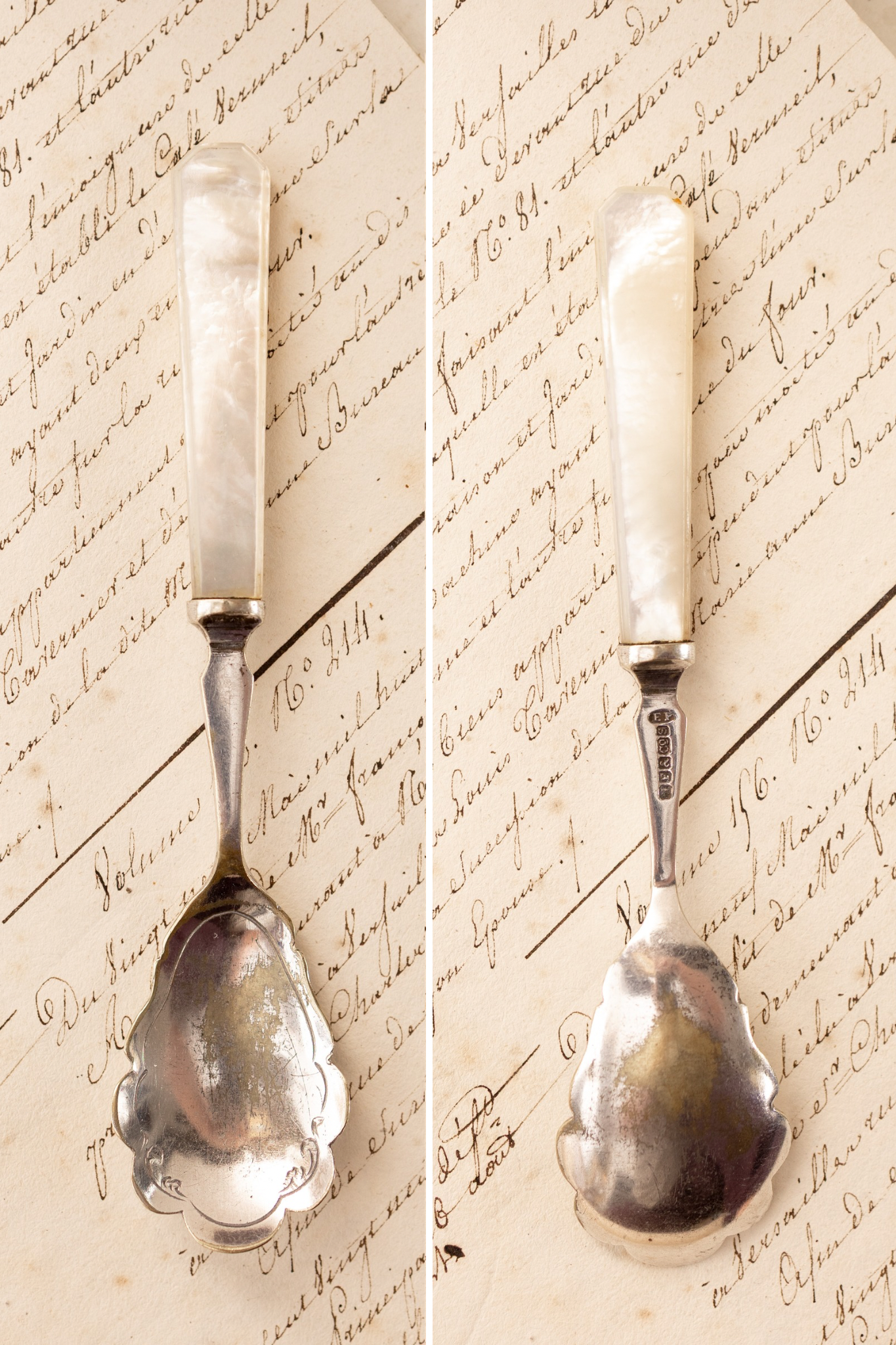 Antique Mother-of-Pearl Handle Spoons (Sold Individually)