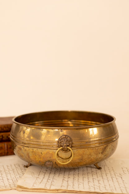 Brass Lion Head Planter