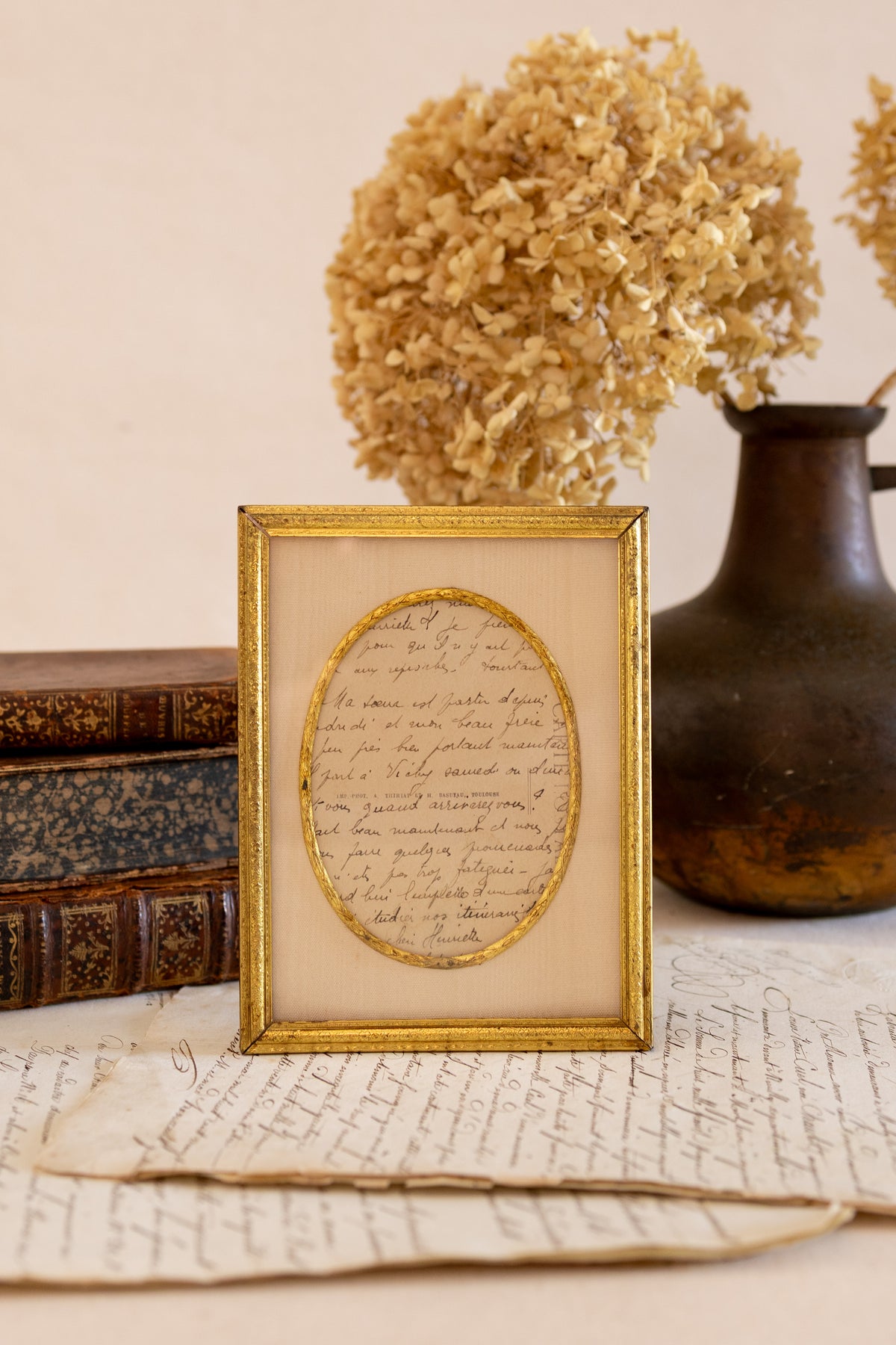 Brass Picture Frame with Silk Matting