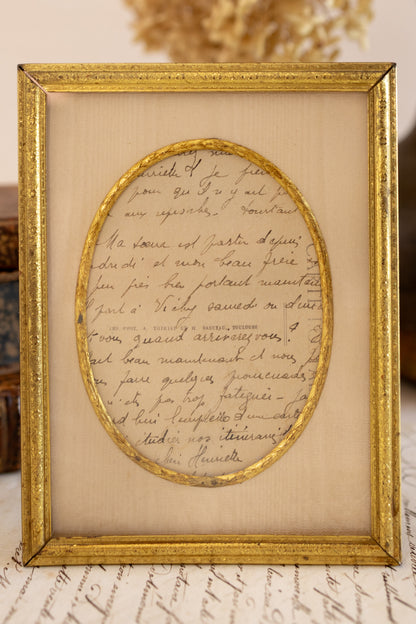 Brass Picture Frame with Silk Matting