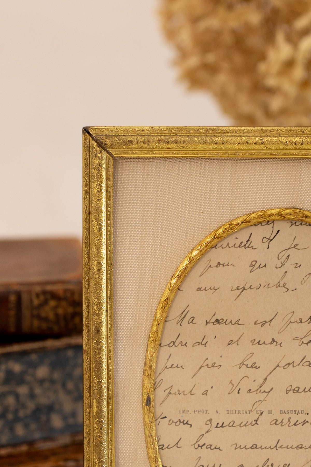 Brass Picture Frame with Silk Matting