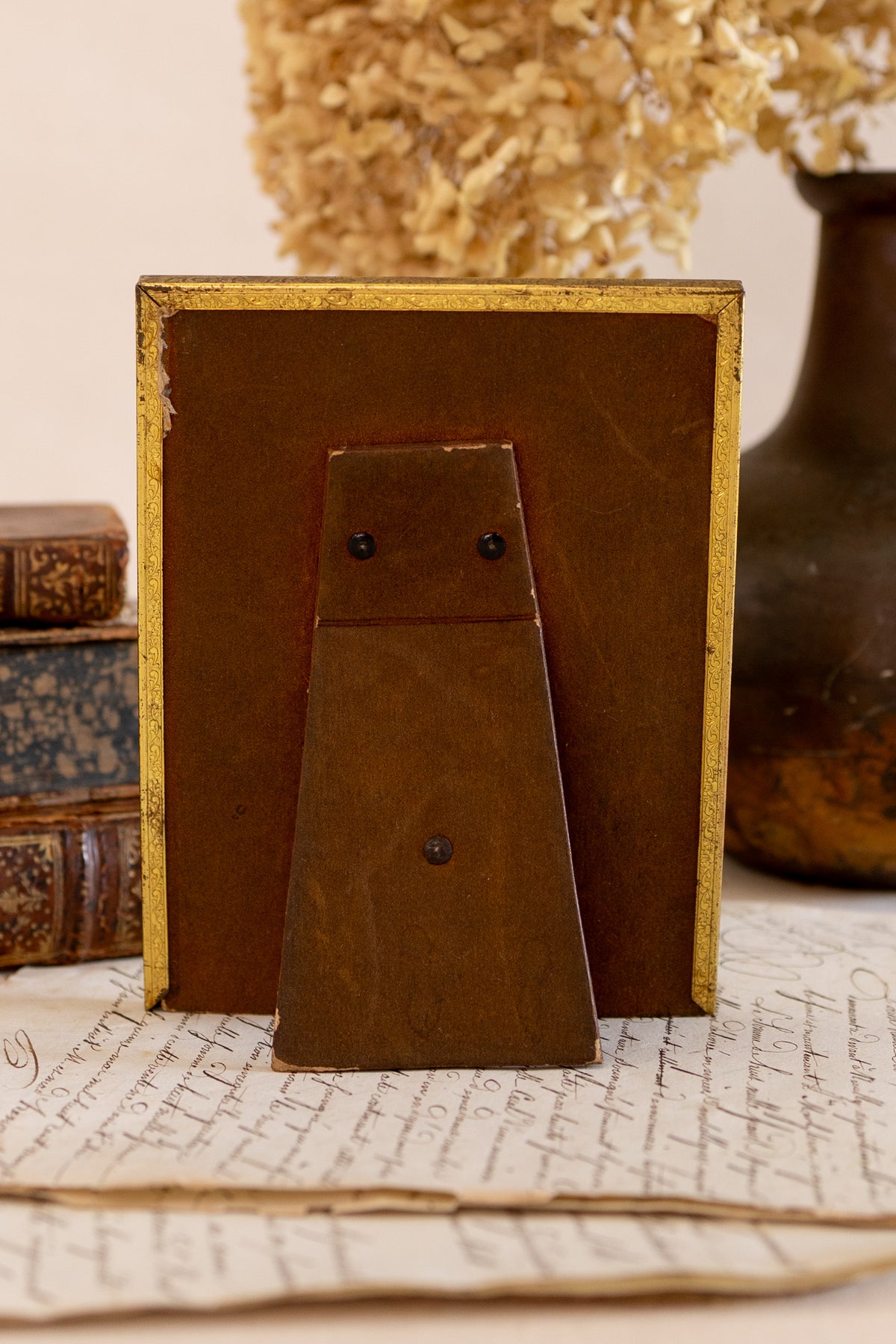 Brass Picture Frame with Silk Matting